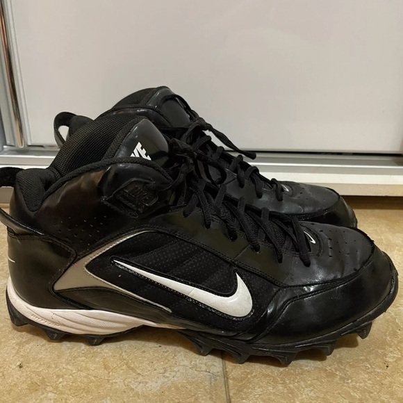 Mens  Football Shoes sneakers Black White Lace Up Size 13 - Picture 6 of 7